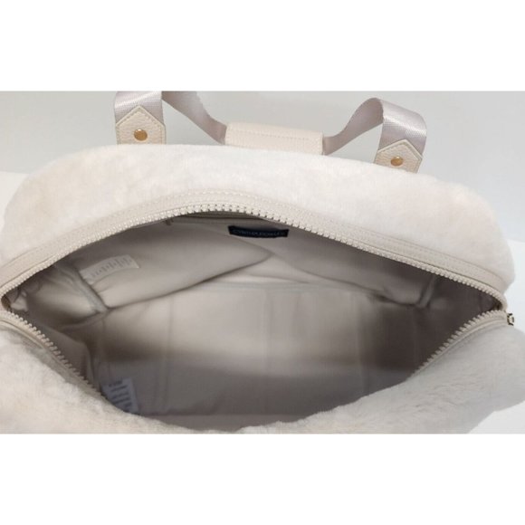 Cynthia Rowley Duffle Ivory Cream Fur Adjustable Removable Crossbody Strap - Picture 9 of 14